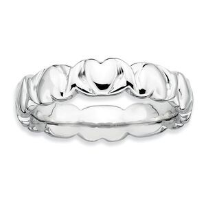 Sterling Silver Entwined Hearts Stackable 4.5mm Band, Size 5